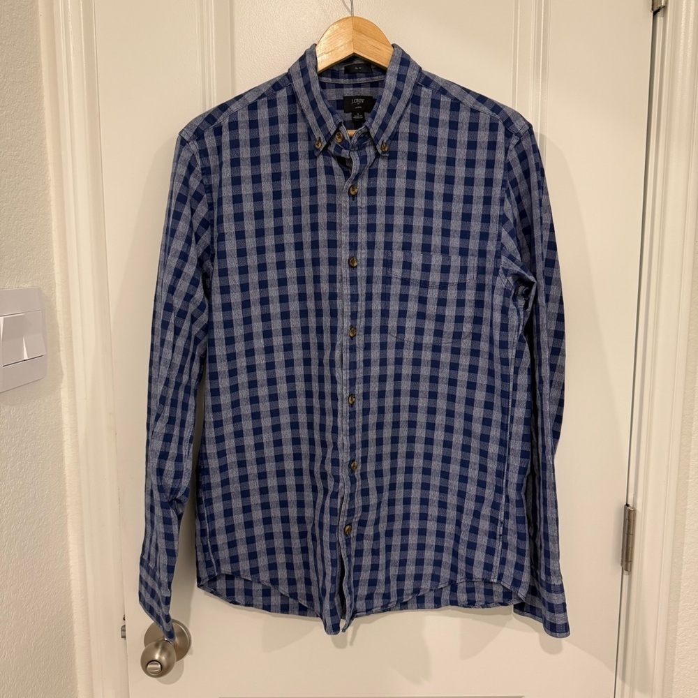 J. Crew Men's Slim Fit Jaspe Long Sleeve Button Down Shirt Size Medium Plaid